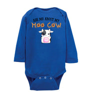 Ask Me About My Moo Cow Cute Baby Onesie Gift Baby Infant Bodysuit