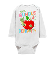 Little Bundle Of Depravity Funny Baby Onsie Infant Bodysuit