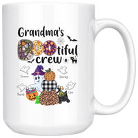 Personalized Halloween Gift Ideas For Grandma From Grandkids, Halloween Grandma Gift White Coffe Mug