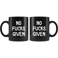 No Fucks Given Black Coffee Mug