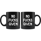 No Fucks Given Black Coffee Mug