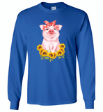 Sunflowers pig - Gildan Long Sleeve T-Shirt