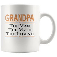 Grandpa the man the myth the legend, father's day white gift coffee mug