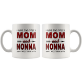 I have two titles Mom and Nonna rock them both, mother's day white gift coffee mug