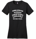 Arkansas Nurses Never Fold Play Cards - Distric Made Ladies Perfect Weigh Tee