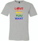 Love who you want lgbt gay pride - Canvas Unisex USA Shirt