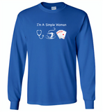 I'm A Simple Woman Who Loves Nurse Coffee and Play Cards - Gildan Long Sleeve T-Shirt