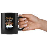 Christmas Begins With Christ Leopard Cross Snowman Black Coffee Mug
