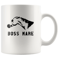 Horse boss mare white coffee mug