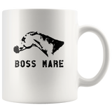 Horse boss mare white coffee mug