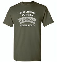 West Virginia Nurses Never Fold Play Cards - Gildan Short Sleeve T-Shirt