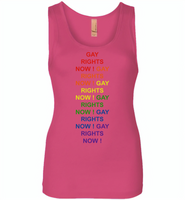 Gay rights now gay LGBT rainbow pride - Womens Jersey Tank