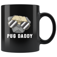 Pug Daddy Dad Father's Day Gift Black Coffee Mug