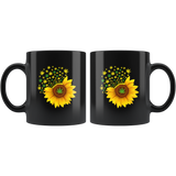 Sunflower weed black coffee mug