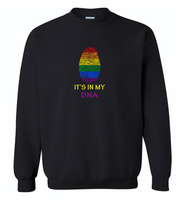 LGBT Fingerprint It's in my DNA rainbow gay pride - Gildan Crewneck Sweatshirt