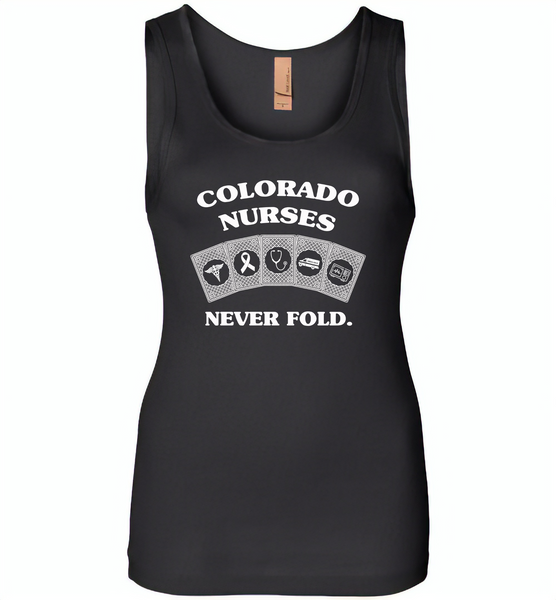 Colorado Nurses Never Fold Play Cards - Womens Jersey Tank