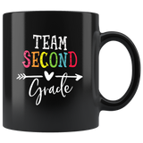 Team second grade back to school black coffee mug