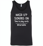Hair up scrubs on time to play cards nurse life - Canvas Unisex Tank