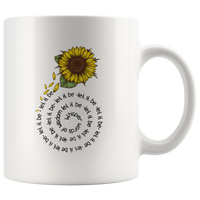 Let it be sunflower round white coffee mug