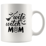 Wife Witch Mom Funny Halloween White Coffee Mug