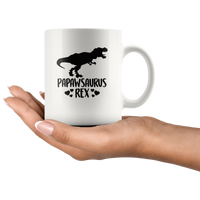 Papawsaurus Rex Dad Father's Day Gift White Coffee Mug