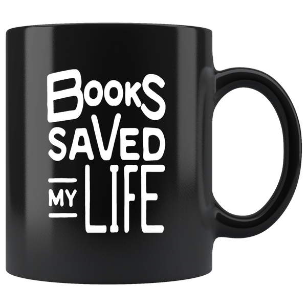 Book save my life, loving read book black gift coffee mug