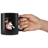 Your aunt my aunt rainbow unicorn black coffee mug