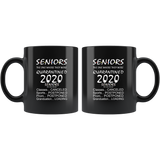 Seniors The One Where They Were Quarantined 2020 Classes Canceled Sports Prom Postponed Funny Gift Ideas For Men Women Black Coffee Mug