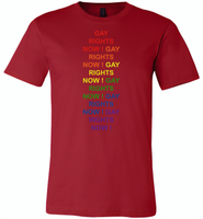 Gay rights now gay LGBT rainbow pride - Canvas Unisex USA Shirt