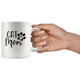 Cat mom paw cat mother's day gift white coffee mug