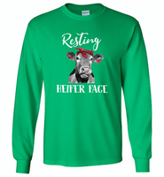 Resting heifer face cow - Gildan Long Sleeve T-Shirt