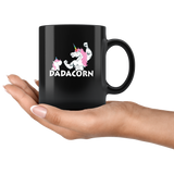 Dadacorn dad father unicorn muscular gift black coffee mug
