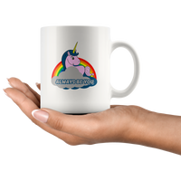 Unicorn always be you yourself rainbow black coffee mug