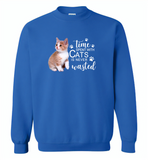 Time spent with cats is never wasted version - Gildan Crewneck Sweatshirt