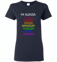 My agenda sungay mongay tuesgay wednesgay thursgay frigay saturgay lgbt gay pride - Gildan Ladies Short Sleeve