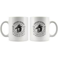 January Woman The Soul Of A Witch The Fire Lioness The Heart Hippie The Mouth Sailor gift coffee mug