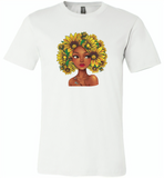 Black girl has natural sunflower hair, sunflower lover - Canvas Unisex USA Shirt