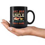 Someone special to be an Uncle shark vintage gift black coffee mug