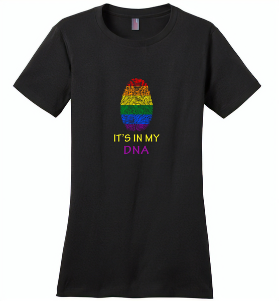 LGBT Fingerprint It's in my DNA rainbow gay pride - Distric Made Ladies Perfect Weigh Tee