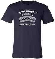New Jersey Nurses Never Fold Play Cards - Canvas Unisex USA Shirt