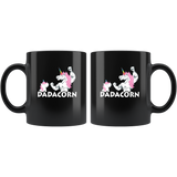 Dadacorn dad father unicorn muscular gift black coffee mug