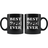 Best Dad Ever Bass Guitar Musician Father's Day Black Gift Coffee Mug