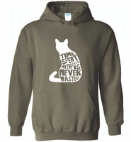 Time spent with cats is never wasted design - Gildan Heavy Blend Hoodie