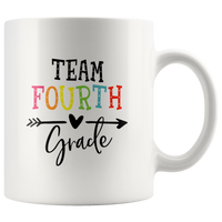 Team fourth grade back to school white coffee mug