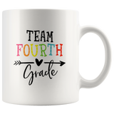 Team fourth grade back to school white coffee mug