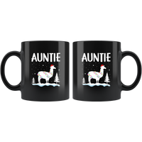 Auntie Llama Santa Claus Christmas Xmas Gift Black Coffee Mug