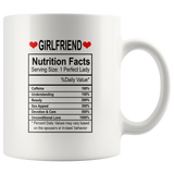 Girlfriend Nutrition Facts Serving Size 1 Perfect Lady Funny Gift For Women White Coffee Mug