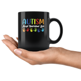 Autism accept understand love colorful black coffee mug