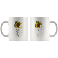 Let it be sunflower heart hippie white coffee mug