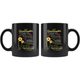 To My Granddaughter I Love You Are My Sunshine Sunflower Gift From Grandma Black Coffee Mug